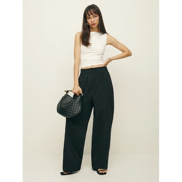 Reformation Pants - Reformation Black Wide-Leg Trousers